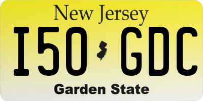 NJ license plate I50GDC