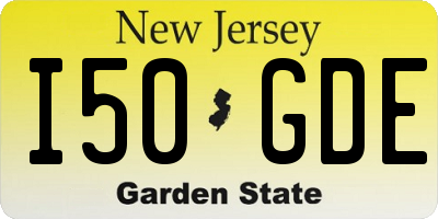 NJ license plate I50GDE