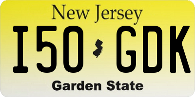 NJ license plate I50GDK