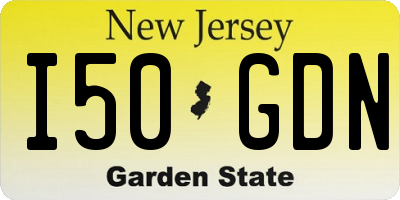 NJ license plate I50GDN