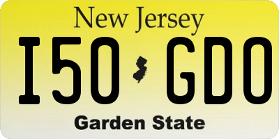 NJ license plate I50GDO