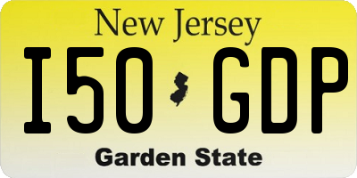 NJ license plate I50GDP