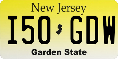 NJ license plate I50GDW