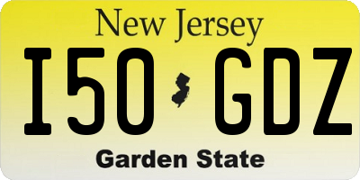NJ license plate I50GDZ