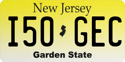 NJ license plate I50GEC