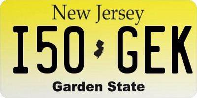 NJ license plate I50GEK
