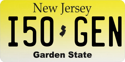 NJ license plate I50GEN