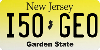 NJ license plate I50GEO
