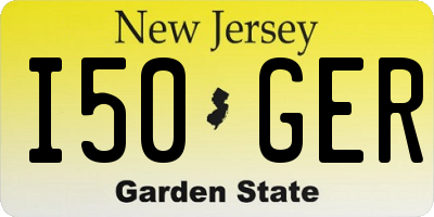 NJ license plate I50GER