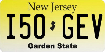 NJ license plate I50GEV