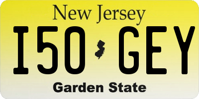 NJ license plate I50GEY