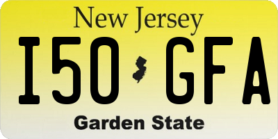 NJ license plate I50GFA