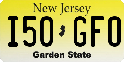 NJ license plate I50GFO