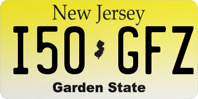 NJ license plate I50GFZ