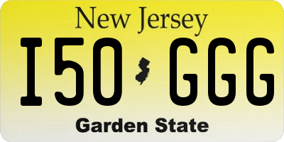 NJ license plate I50GGG