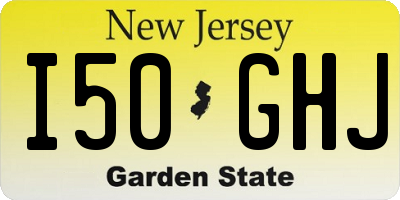 NJ license plate I50GHJ