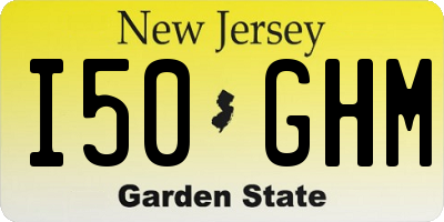 NJ license plate I50GHM