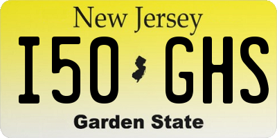 NJ license plate I50GHS