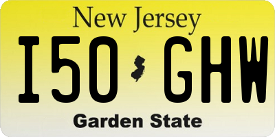 NJ license plate I50GHW