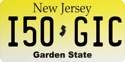 NJ license plate I50GIC