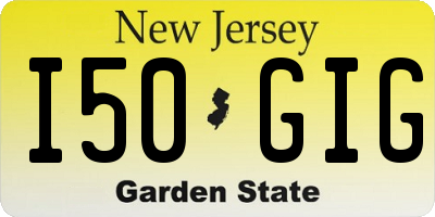 NJ license plate I50GIG