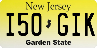 NJ license plate I50GIK