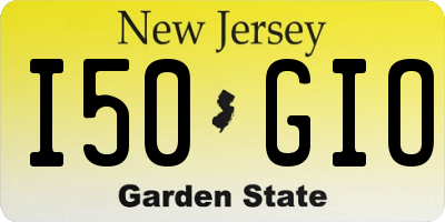NJ license plate I50GIO