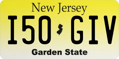 NJ license plate I50GIV