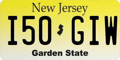 NJ license plate I50GIW