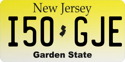 NJ license plate I50GJE