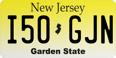 NJ license plate I50GJN