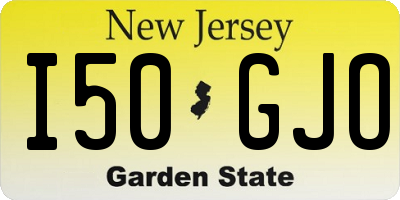 NJ license plate I50GJO