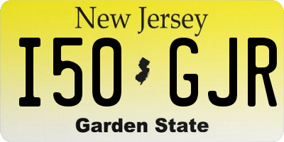NJ license plate I50GJR