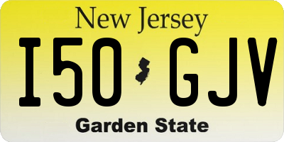 NJ license plate I50GJV