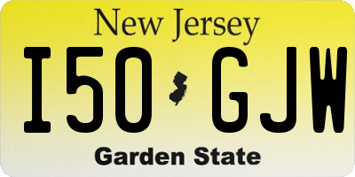 NJ license plate I50GJW