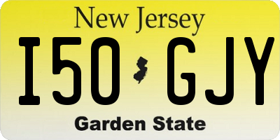 NJ license plate I50GJY