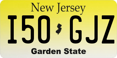 NJ license plate I50GJZ