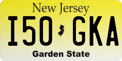 NJ license plate I50GKA