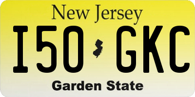 NJ license plate I50GKC