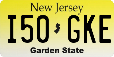 NJ license plate I50GKE