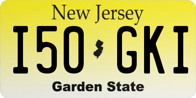 NJ license plate I50GKI