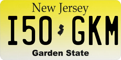 NJ license plate I50GKM