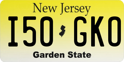 NJ license plate I50GKO
