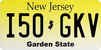 NJ license plate I50GKV