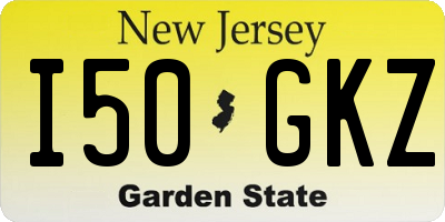 NJ license plate I50GKZ