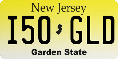 NJ license plate I50GLD