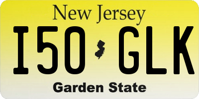 NJ license plate I50GLK
