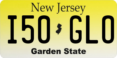 NJ license plate I50GLO