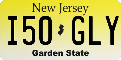 NJ license plate I50GLY