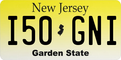 NJ license plate I50GNI